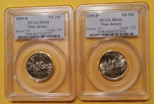 1999- P&D New Jersey State Quarter Set PCGS MS66 - Picture 1 of 2