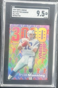 1999 TOPPS CHROME 3000 YARD CLUB REFRACTOR ETCH PEYTON MANNING SGC 9.5 LOWPOP - Picture 1 of 2