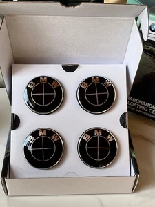 New BMW Black Floating Rotation Car Wheel Center Caps 68mm 4Pc/Set - Picture 1 of 5