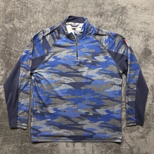 Puma Shirt Mens XL Blue Camo Volition America Freedom 1/4 Zip Golf Pullover - Picture 1 of 11