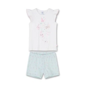 Sanetta Girls Pyjama Shorty Butterflies Size 92 98 104 116 128 140 - Picture 1 of 7