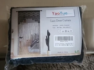 Lace Door Curtain Black Yao Yue - Picture 1 of 4