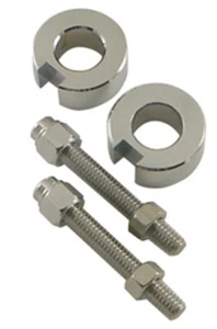 Chrome Rear Axle Chain Adjuster Kit For 87-99 Harley Softail FLST FXST 75822 - Foto 1 di 1