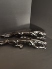 Pair of Vintage Black Panther Figurines 15" long