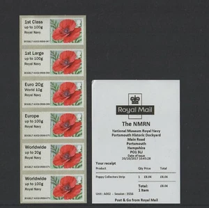 POPPY Ma15 NMRN OCTOBER 2017 A002 Collector Strip POST GO FV £17.65 - Picture 1 of 1
