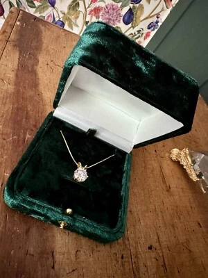 Diamond  Necklace 5Ct Round Cut Lab Created Moissanite 💎 14K Yellow Gold Plated - Image 1 of 4