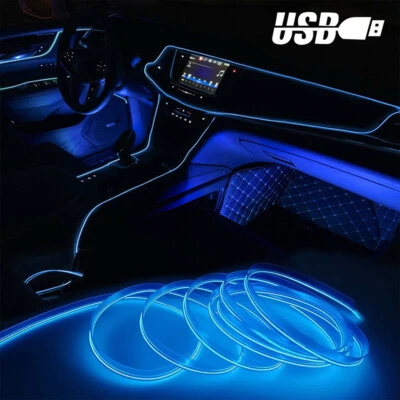 Lámpara de neón flexible tira LED tubo de luz ambiental atmósfera luces interiores coche Foto 1 de 4