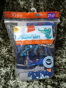 Hanes Toddler Boys' Tagless Briefs w/ ComfortSoft Waistband 10-Pack Size 2T-3T - Picture 1 of 4