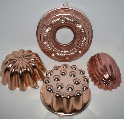4 MOLDES PARA HORNEAR/GELATINA DE METAL ASPECTO COBRE - DECORACIÓN DE PARED Foto 1 de 4