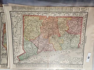 (-70) 1898 Maps of Connecticut & Rhode Island, Great for Framing, Excellent+ - Picture 1 of 1
