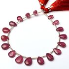 Natural Gem Sri Lanka Pink Sapphire 7x5 to 10x8 mm Smooth Pear Beads 7" Strand