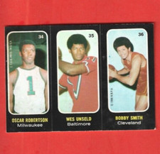 1971 Topps Trios Stickers Oscar Robertson Wes Unseld Bobby Smith #34-35-36 HOF