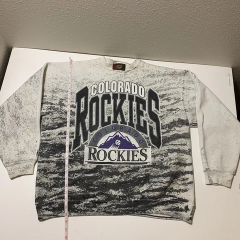Colorado Rockies All Over Print Shirt Sweatshirt Vintage Baseball 90s Rare Large Cover