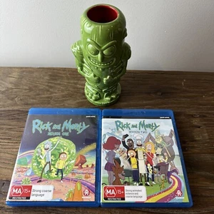Rick And Morty Season 1 & 2 Blu Ray Like New Plus Bonus Pickle Collectible - Picture 1 of 8