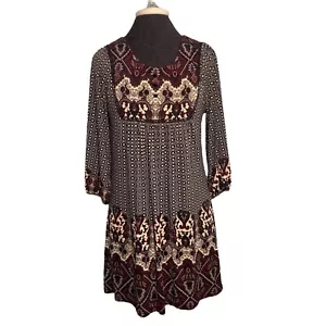 Twenty One Dress Women Large Boho Bohemian Casual Black White Workwear - Picture 1 of 11