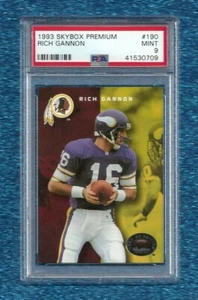 1993 SKYBOX PREMIUM #190 RICH GANNON PSA 9 MINT POP 1 REDSKINS, VIKINGS, RAIDERS - Bild 1 von 1