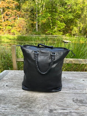 Bolso de fin de semana John Varvatos de cuero italiano negro Foto 1 de 4