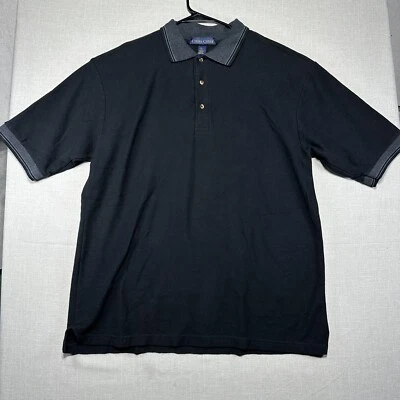 Anillo polo Cross Creek XL negro manga corta algodón hilado para hombre Foto 1 de 4
