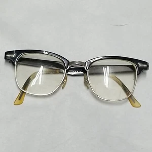 Art Craft USA Eyeglass Frame Vintage Black Plastic  with Metal Retro - Picture 1 of 12