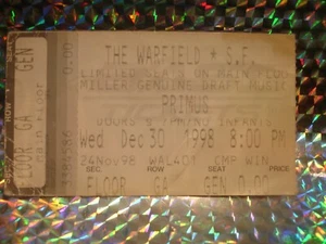 Boleto PRIMUS @ The Warfield San Francisco - 30 de diciembre de 1998 - Imagen 1 de 3