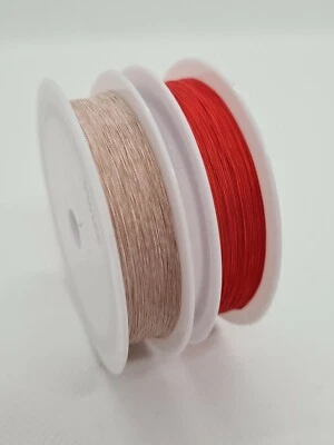 120 Meter HF Litze Seide 5x0,05mm Lötbar Rot oder Weiß Lackdraht  fil de litz G5 - Bild 1 von 2