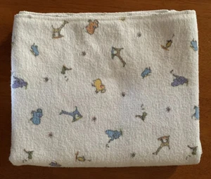 Carter's JOHN LENNON Flannel Receiving baby Crib Blanket White Animal Toss - Picture 1 of 10