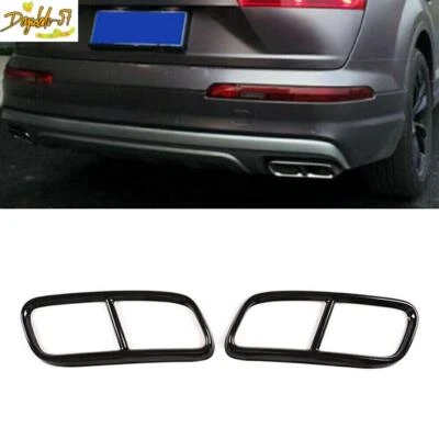 2 piezas para Audi Q7 2016-2019 2017 negro silenciador de escape trasero tubo trasero cubierta embellecedor Foto 1 de 4
