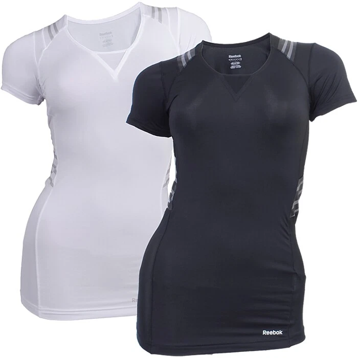 Reebok Easytone Taped Short Sleeve Damen Laufshirt Funktionsshirt KompressionNEU