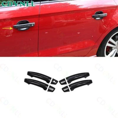 Guarnição de moldura de maçaneta lateral externa fibra de carbono ABS para Audi A3 S3 RS3 2015-20 - Imagem 1 de 4