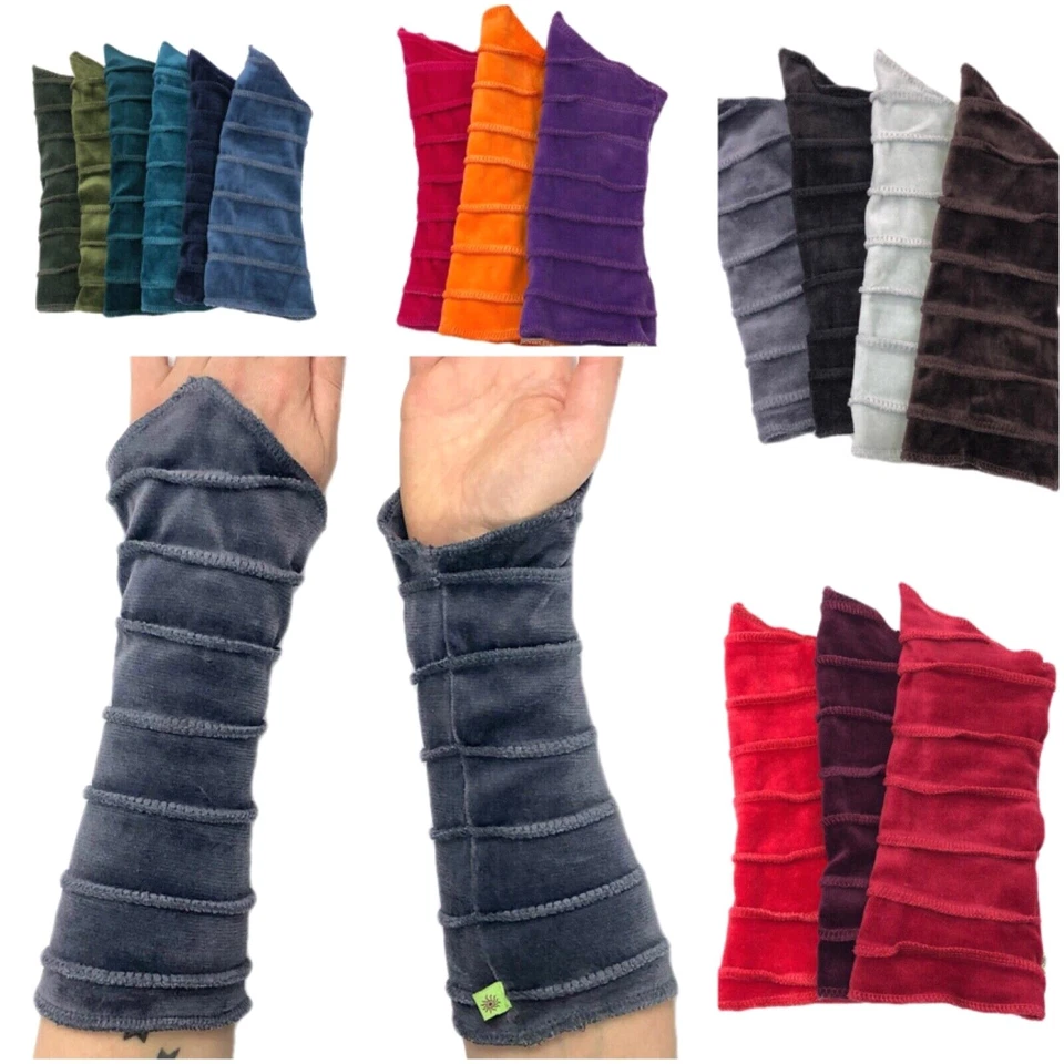 Stulpen Pulswärmer Armstulpen Nicki gefüttert asymmetrisch 26 cm Ziernähte - Bild 1 von 4