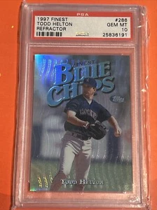 1997 FINEST Blue Chips REFRACTOR TODD HELTON RC! Rockies PSA 10! LOW POP HOF! - Picture 1 of 4