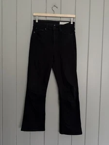 Rag & Bone Nina Jeans High Rise Boot Cut Size 26 Black Stretch - Picture 1 of 6