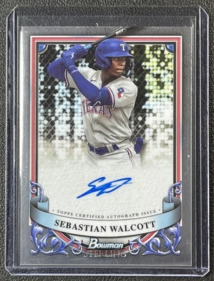 SEBASTIAN WALCOTT 2024 BOWMAN STERLING #PA-SW PROSPECT AUTO RANGERS - Image 1 of 2