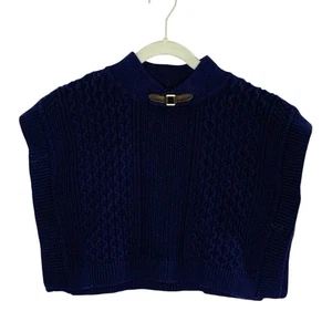 Janie Jack 12 18 NUEVO Poncho Suéter Highlands Darling Azul Marino Texturizado Niñas - Imagen 1 de 9