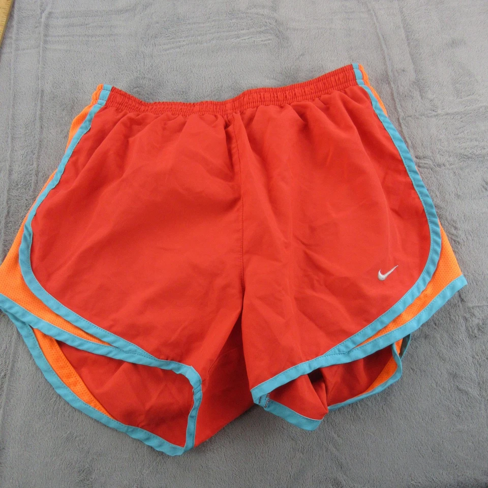 Pantalones Cortos Nike Dri-FIT Para Mujer Pequeños Naranja Azul Correr Atlético Ligero Swoosh Foto 1 de 4