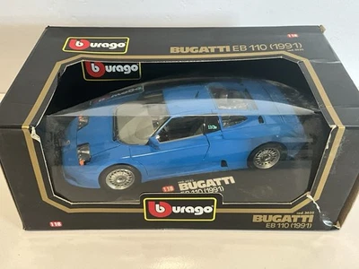 Burago 1991 Bugatti EB110 Blue 1/18 Scale Model Diecast Car Code 3035 - Image 1 of 4