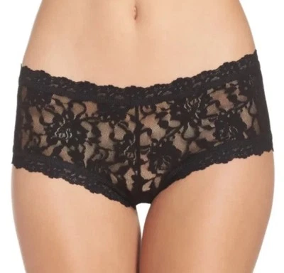 Pantalones cortos para mujer Hanky Panky L112250 negros de encaje talla pequeña Foto 1 de 3