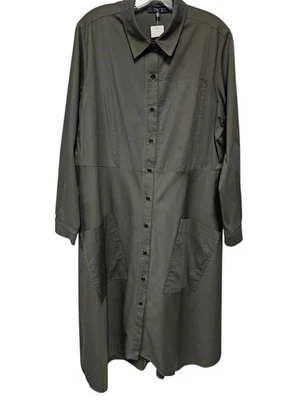 Cómodo Vestido EE. UU. Para Mujer XL Verde Manga Larga Camisa Vestido Lagenlook Arte para Usar Foto 1 de 4