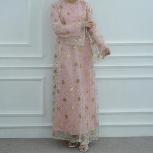 Muslim Long Maxi Dress Women Robe Open Abaya Caftan Kimono Cardigan Dubai Gown - Foto 1 di 18