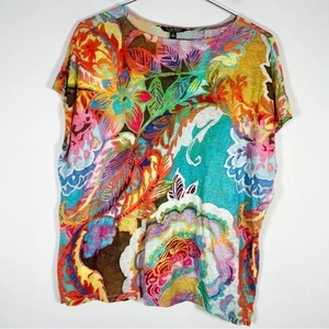 Lauren Ralph Lauren Damen Gr. 1X 100% Leinen Strick Top Bunt - Bild 1 von 6