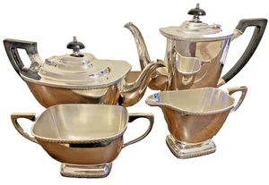 Vintage 4 Piece Hecworth Silver Plated "Old Sheffield" Pedestalled Tea Service - Bild 1 von 9