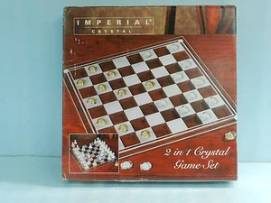 2 IN 1, CHECKERS / CHESS IMPERIAL CRYSTAL GAME SET~BRAND NEW IN BOX - Picture 1 of 6