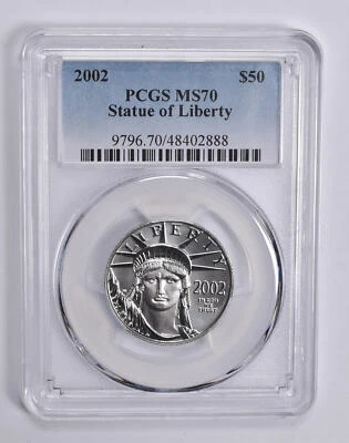 MS70 2002 $50 American Platinum Eagle 1/2 Oz Platinum PCGS *0406 - Image 1 of 3