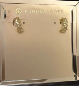 Kendra Scott Cailin Gold Crystal Huggie Earrings in White CZ New With Tags - Picture 1 of 4
