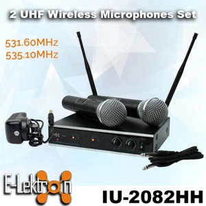 E-Lektron IU-2082HH Digital UHF 2 x Handheld Wireless Microphone System Set - Picture 1 of 5