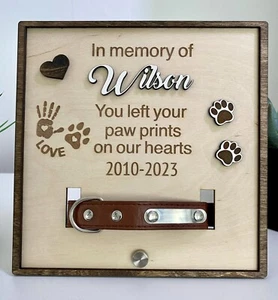 Personalised Pet Remembrance Collar Plaque Dog Memorial Gift - Picture 1 of 3