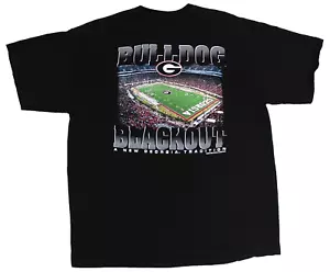 Vintage Georgia Bulldogs Blackout Adult Black Tshirt Size XL - Picture 1 of 9