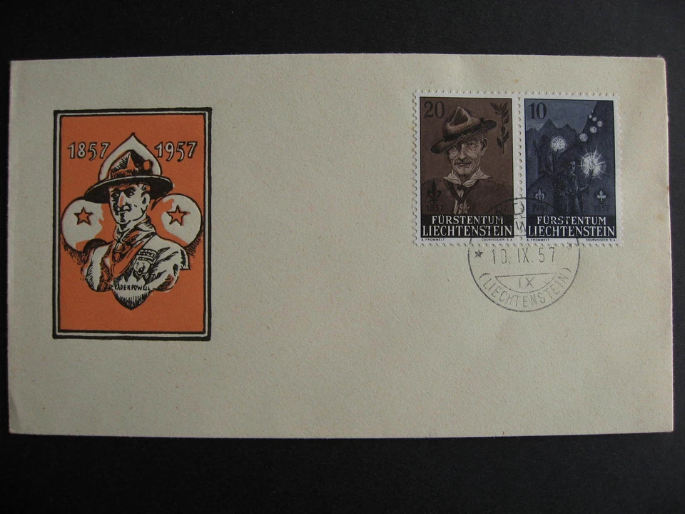 Liechtenstein scouting, boy scouts Sc 315-16 FDC first day cover - Image 1 of 1