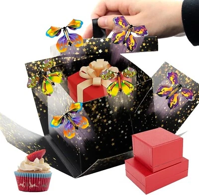Flying Butterfly Surprise Box Exploding Gifts with Butterflies Black - Image 1 of 4