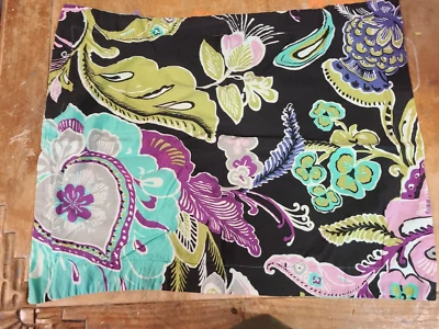 Pottery Barn Teen "Black w/Purple Flowers" Standard Sham - Image 1 of 2
